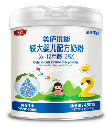 明博体育优能较大婴儿配方奶粉450克-2段